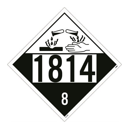 Nmc Placard, Corrosive, 10.75x10.75, Removab, Pressure Sensitive Vinyl, 10-3/4 in W x 10-3/4 in H DL202BPR50